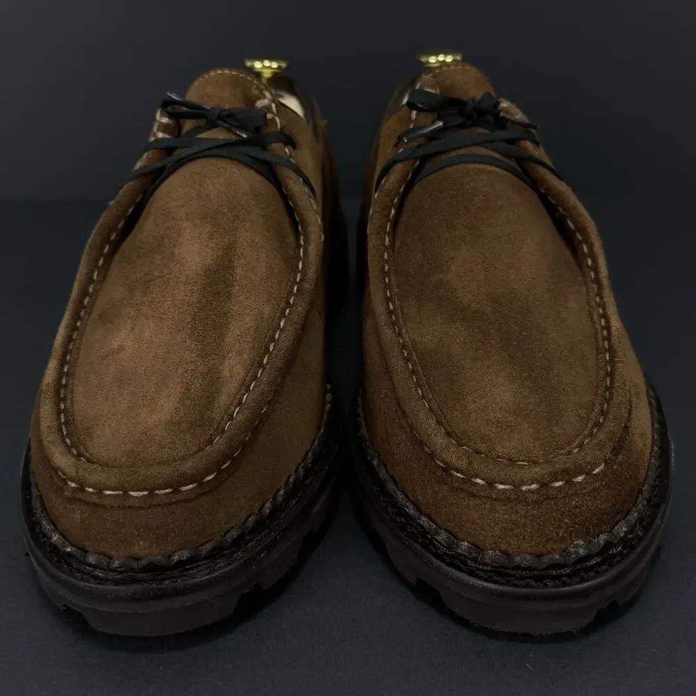 Anthony Veer Wright Men’s 9.5 Brown Suede Moc Toe Lace Up Dress Shoes